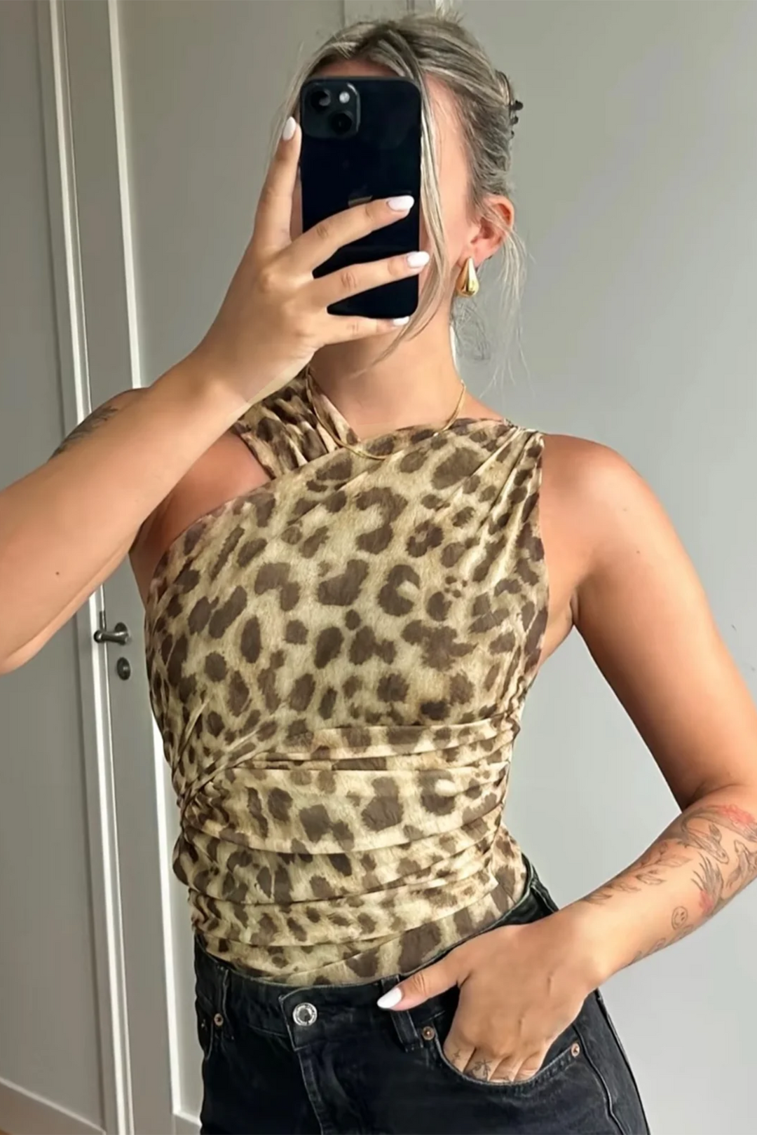 Damskie Body w Wzór Lamparta