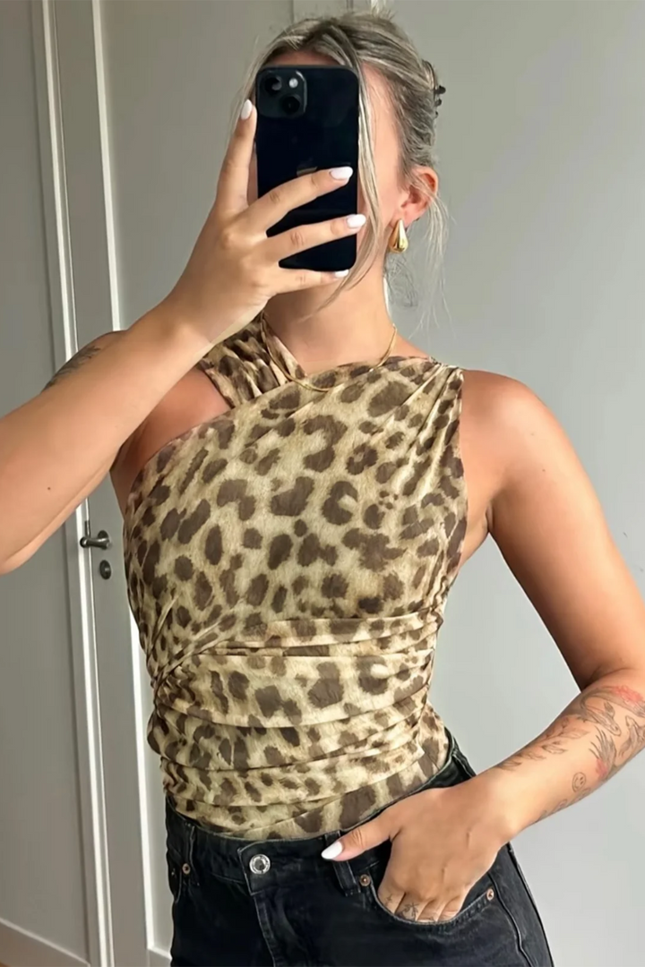 Damskie Body w Wzór Lamparta