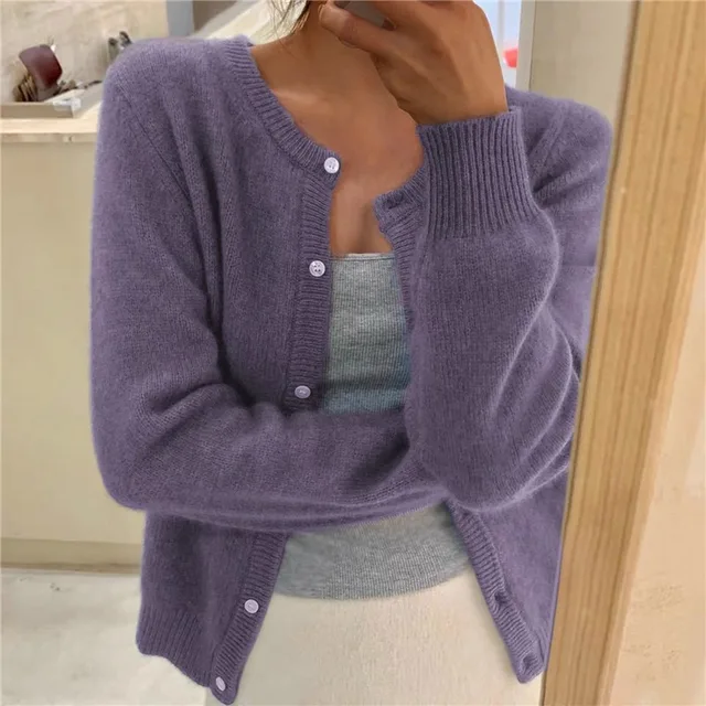 Kardigan Damski Miękki Sweter o Luźnym Kroju i Ponadczasowym Stylu