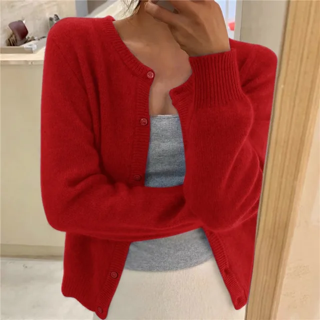Kardigan Damski Miękki Sweter o Luźnym Kroju i Ponadczasowym Stylu
