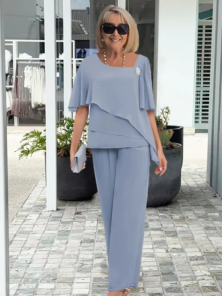 Letni Elegancki Zestaw Damski Dwuczęściowy O Kobiecym Fasonie