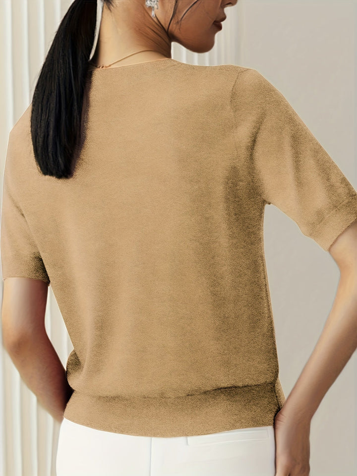 Sweter Damski Stylowy z Krótkimi Rękawami
