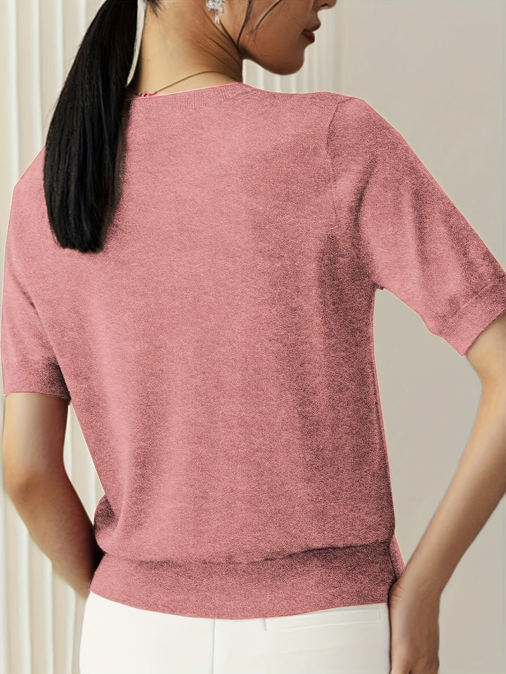 Sweter Damski Stylowy z Krótkimi Rękawami