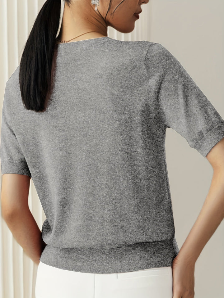 Sweter Damski Stylowy z Krótkimi Rękawami