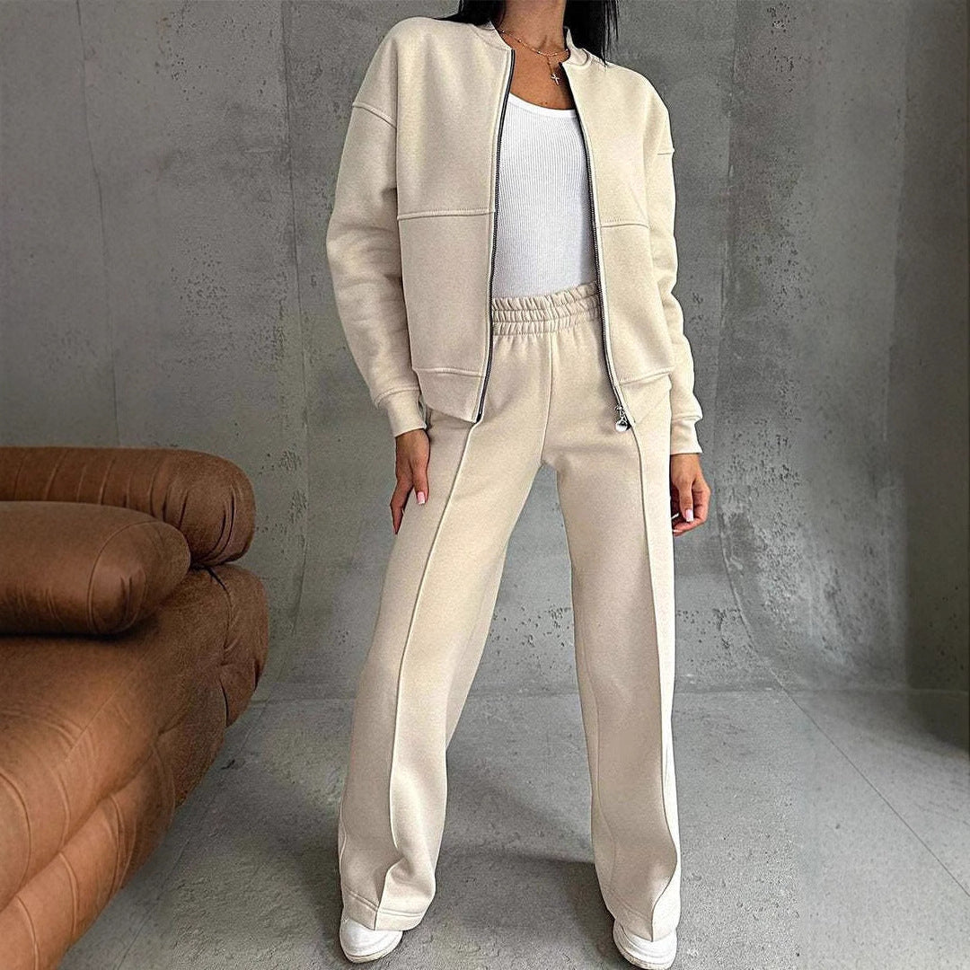 Luksusowy Dwuczęściowy Zestaw z Zamkiem W Nowoczesnej Elegancji