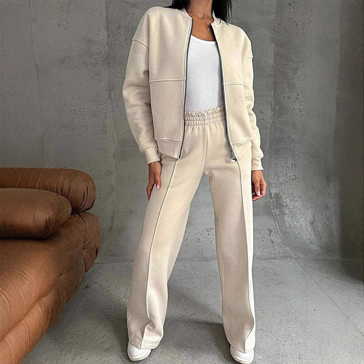 Luksusowy Dwuczęściowy Zestaw z Zamkiem W Nowoczesnej Elegancji