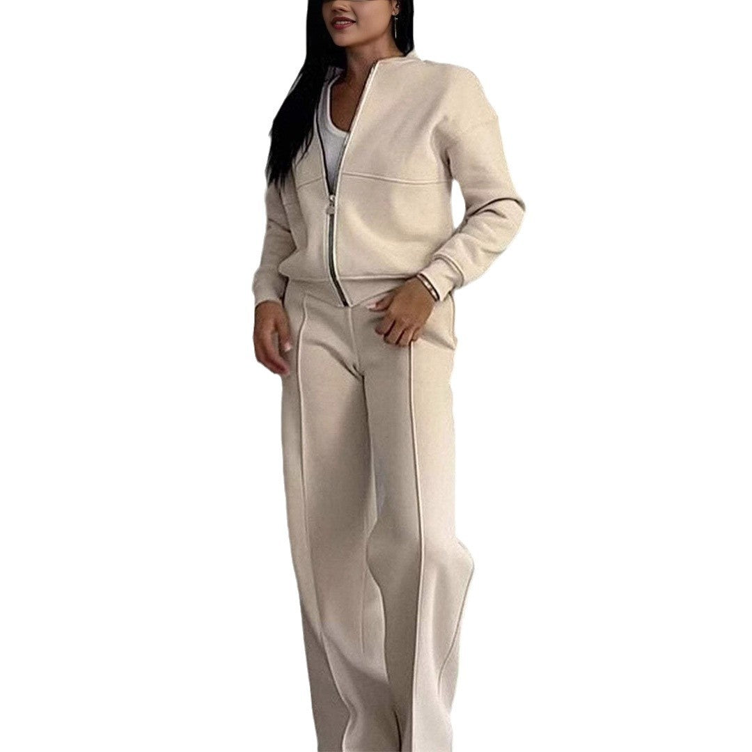Luksusowy Dwuczęściowy Zestaw z Zamkiem W Nowoczesnej Elegancji