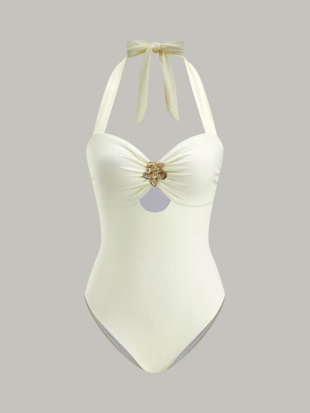 Elegancki Kostium Kąpielowy Halter z Kokardą – Jednoczęściowy