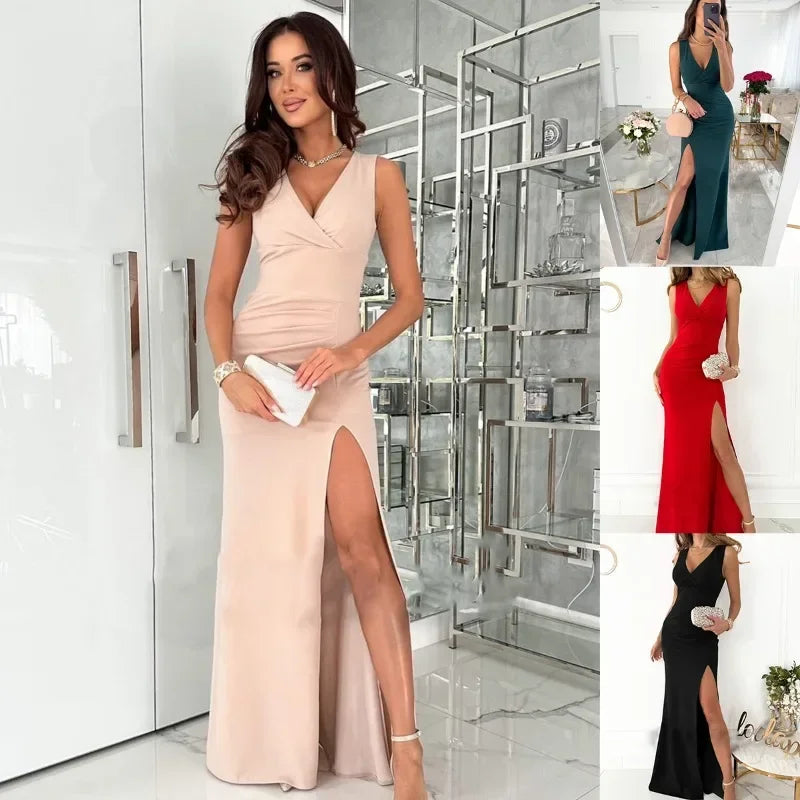 Elegancka Sukienka Bez Rękawów O Klasycznym Kroju