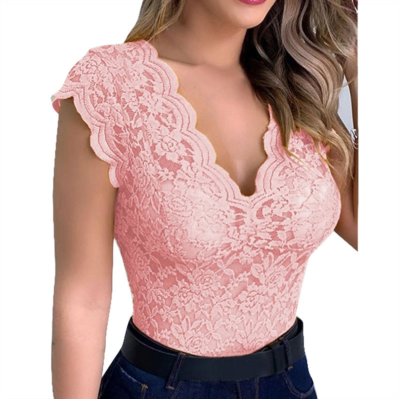 Koronkowy Top Damski W Seksownym i Eleganckim Stylu