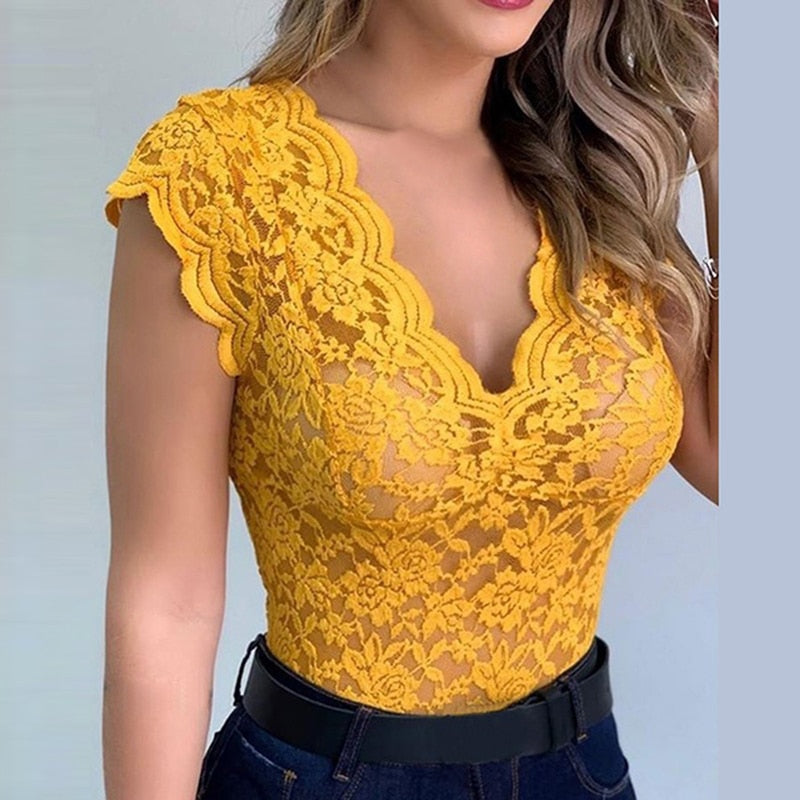 Koronkowy Top Damski W Seksownym i Eleganckim Stylu