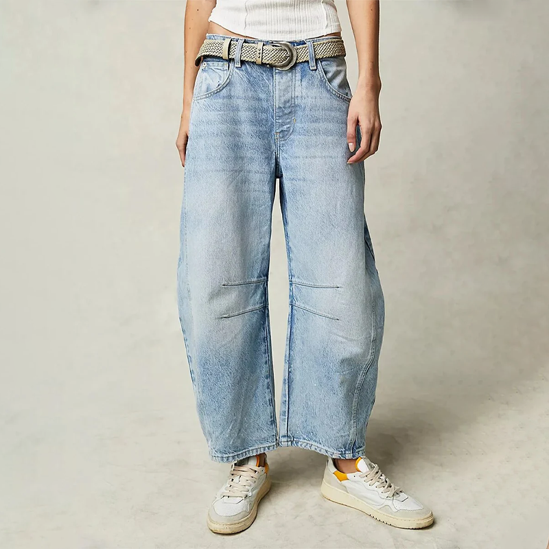Damskie Baggy Jeans W Luźnym Fasonie