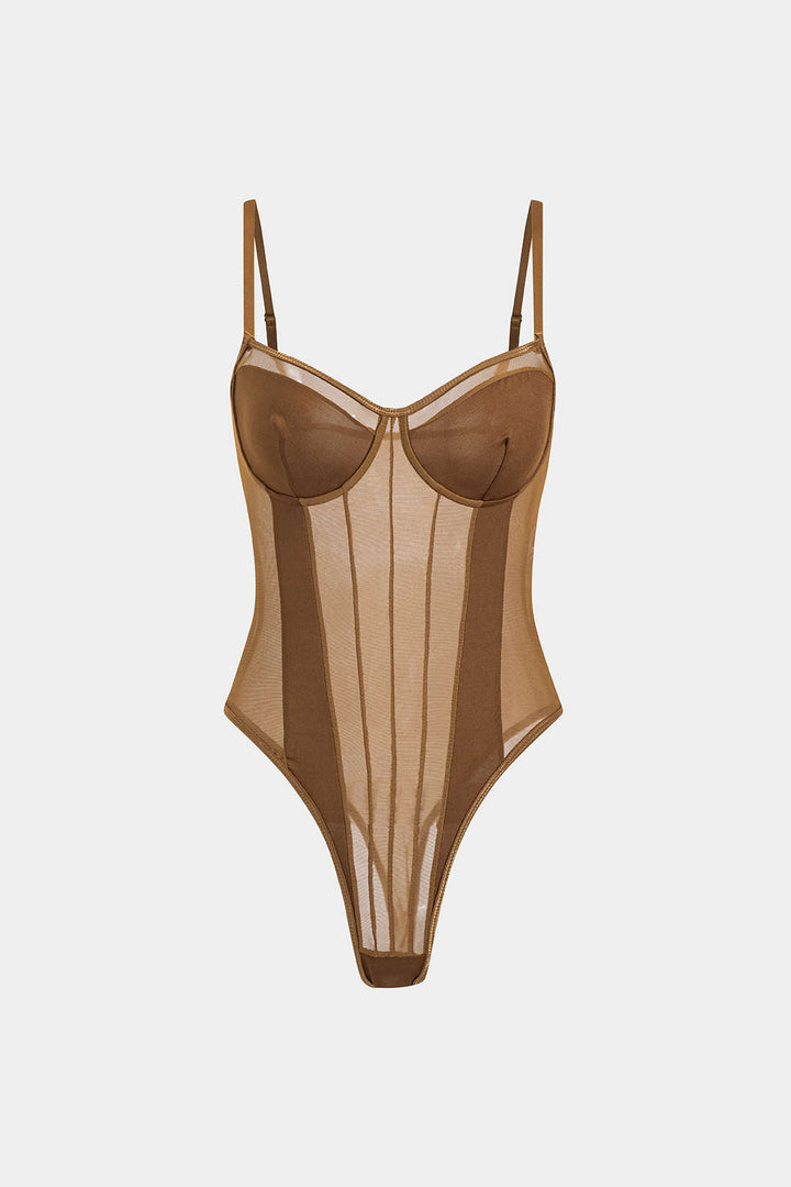 Eleganckie Body z Siatki o Patchworkowym Wzorze