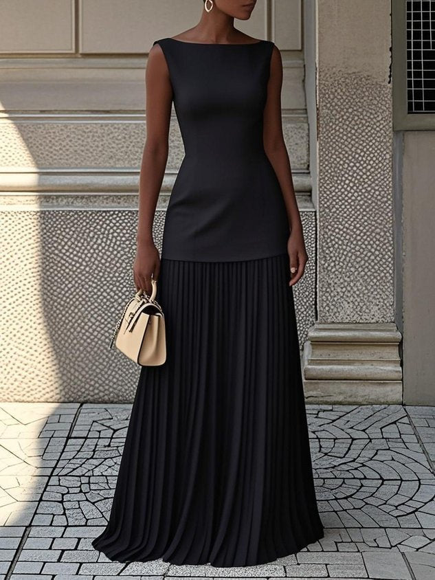 Plisowana Sukienka Maxi W Eleganckim Stylu