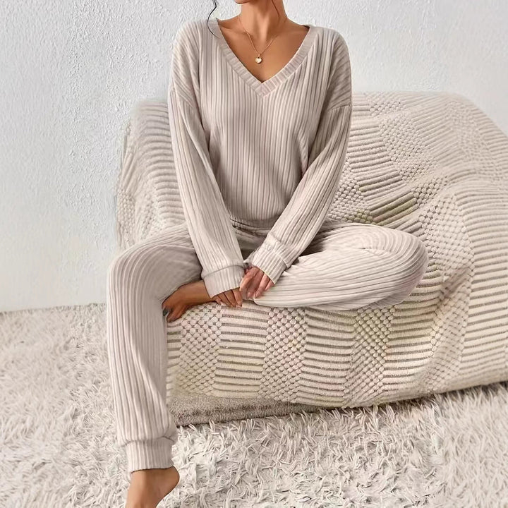 Damski Zestaw Loungewear z Dekoltem V