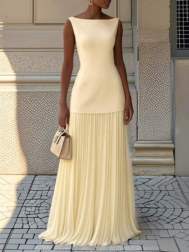 Plisowana Sukienka Maxi W Eleganckim Stylu