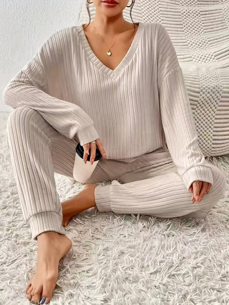 Damski Zestaw Loungewear z Dekoltem V