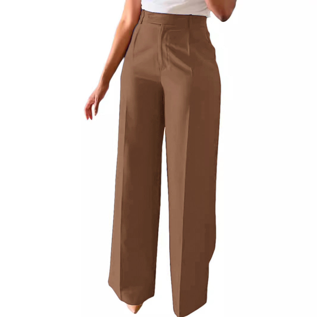 Spodnie z Wysokim Stanem o Szerokich Nogawkach, do Eleganckiego i Codziennego Noszenia