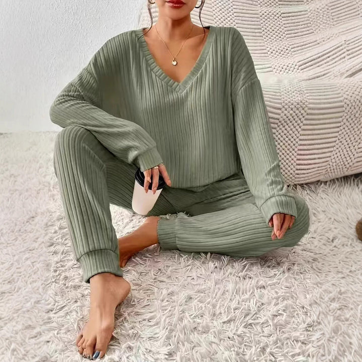 Damski Zestaw Loungewear z Dekoltem V