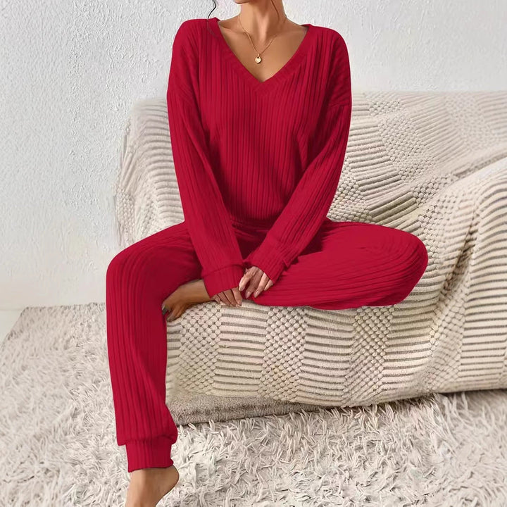 Damski Zestaw Loungewear z Dekoltem V