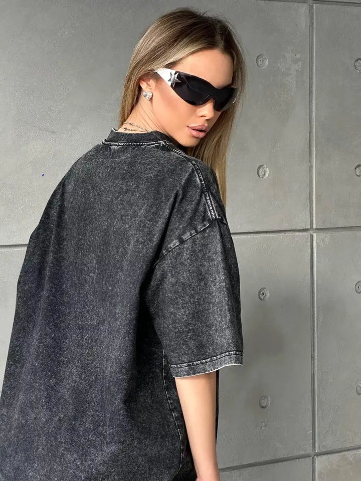 Koszulka Oversized Crewneck w Stylu Vintage
