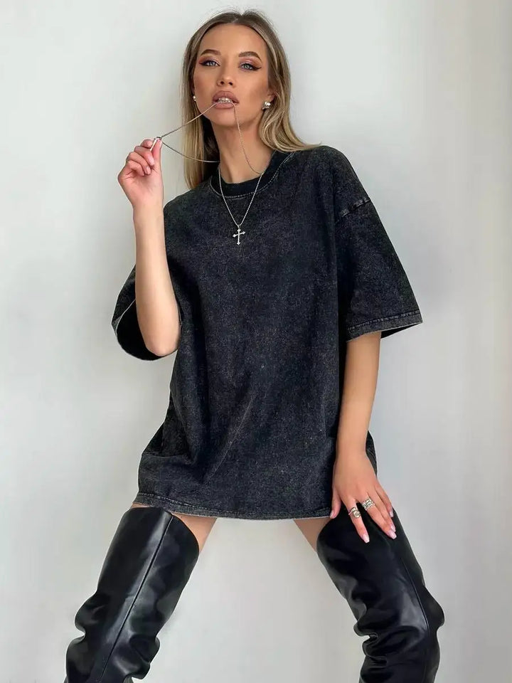 Koszulka Oversized Crewneck w Stylu Vintage