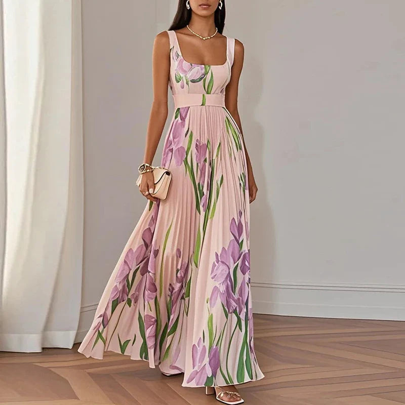Elegancka Kwiatowa Sukienka Maxi