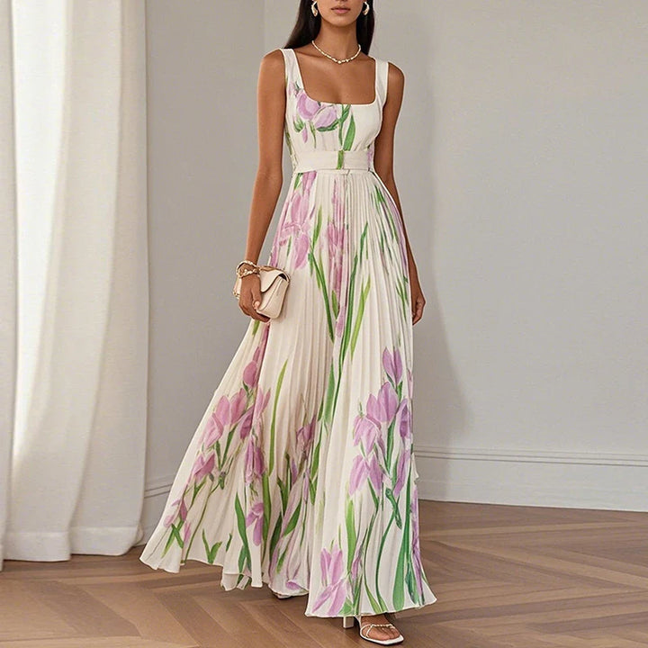 Elegancka Kwiatowa Sukienka Maxi