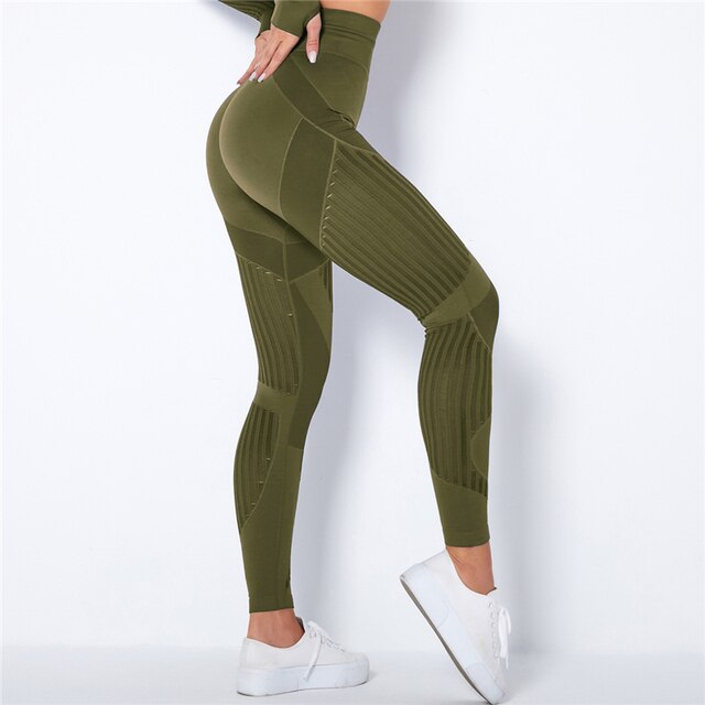 Legginsy Treningowe z Wysokim Stanem z Kompresją i Oddychającą Siateczką