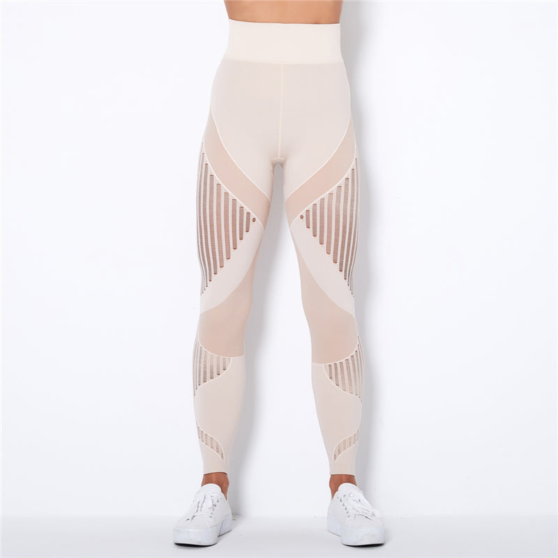 Legginsy Treningowe z Wysokim Stanem z Kompresją i Oddychającą Siateczką