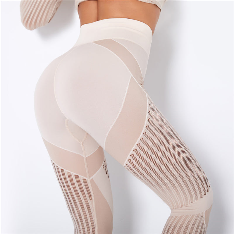 Legginsy Treningowe z Wysokim Stanem z Kompresją i Oddychającą Siateczką
