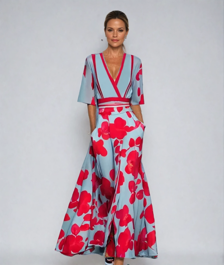 Elegancka Sukienka W Kwiaty Dla Kobiet