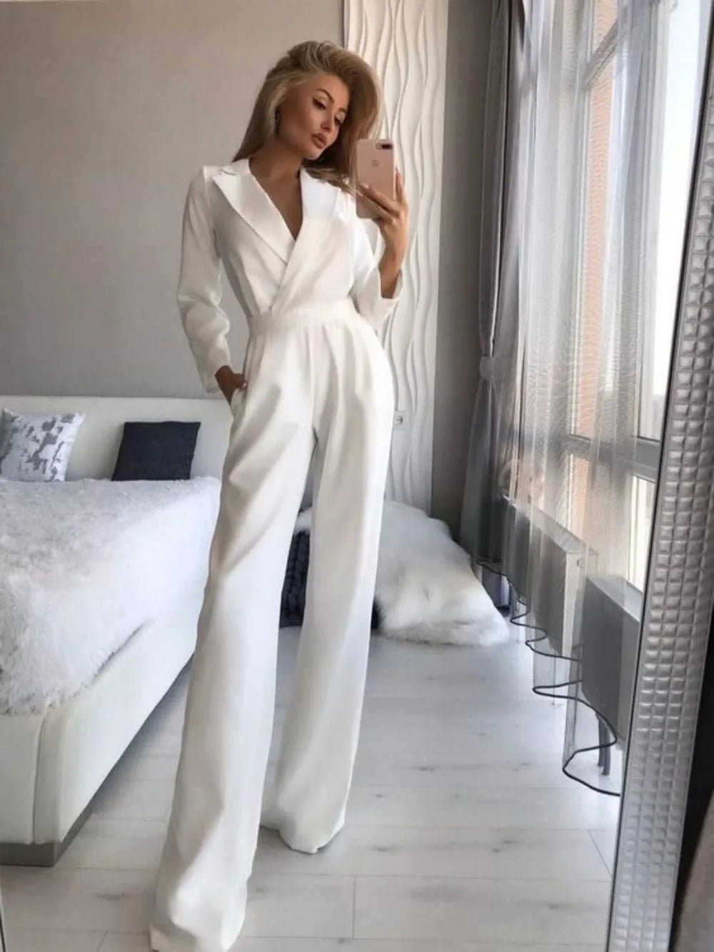 Elegancki Damski Kombinezon z Elastyczną Talią