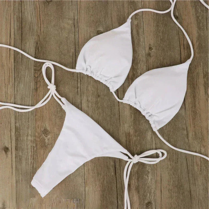 Bikini Damski z Odkrytymi Plecami i Regulowanymi Wiązaniami