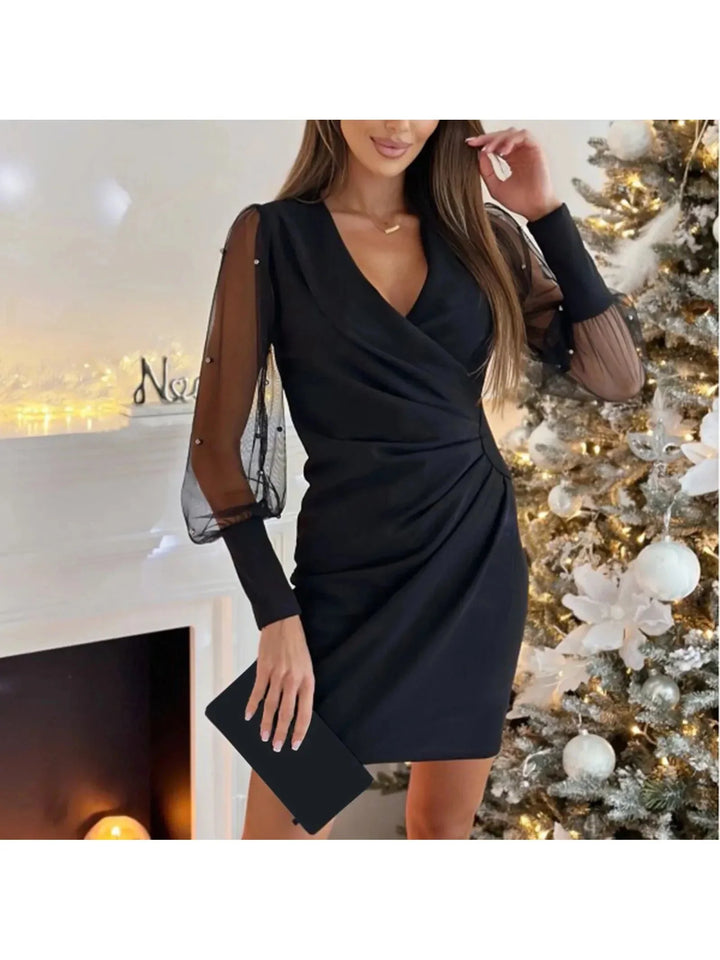 Elegancka Sukienka z Rękawami O Ponadczasowym Kroju