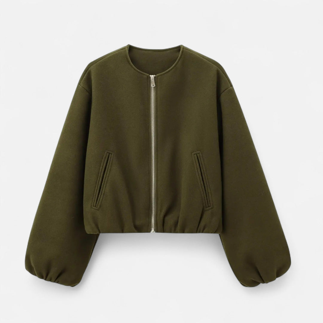 Kurtka z Okrągłym Zamkiem w Stylu Retro dla Kobiet