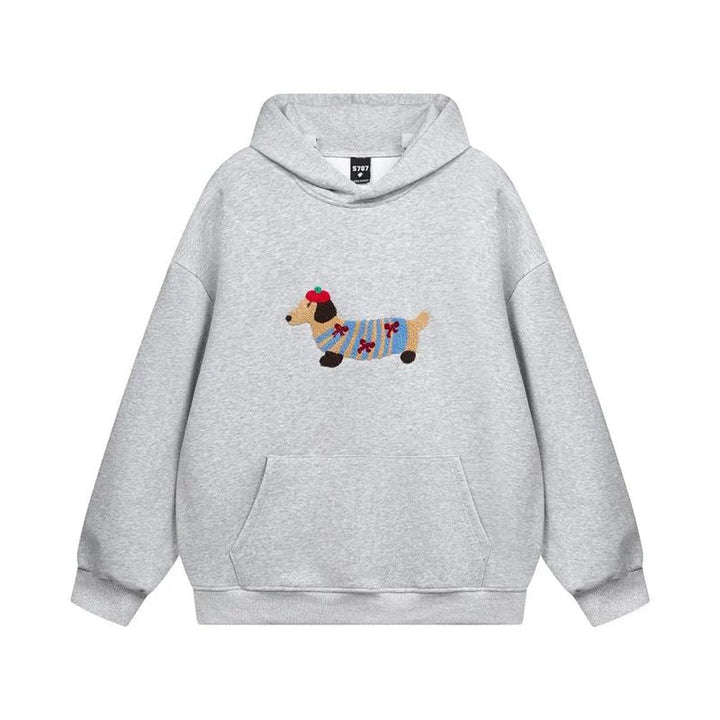 Oversize Bluza Damska z Haftem i Kieszenią W Casualowym Stylu