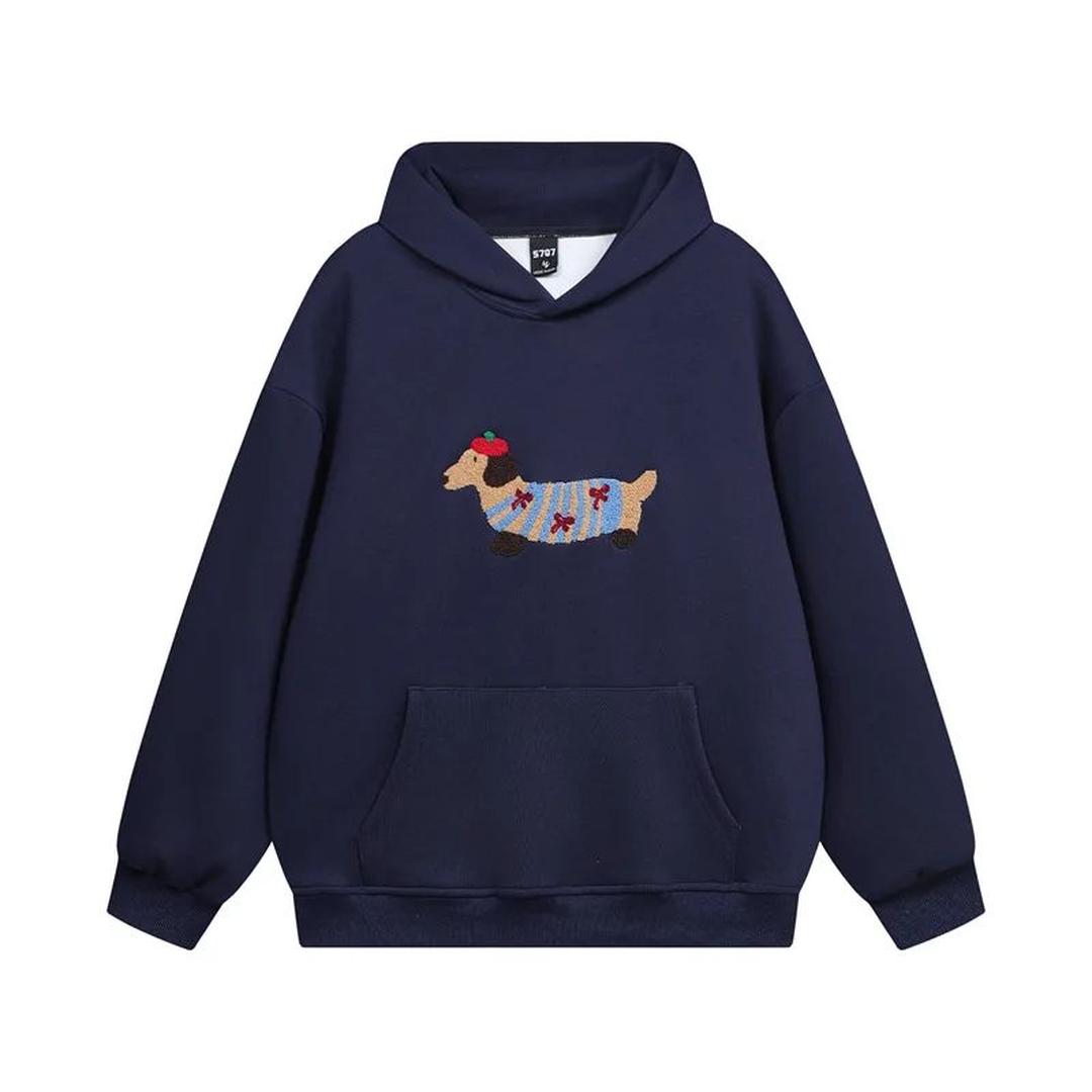 Oversize Bluza Damska z Haftem i Kieszenią W Casualowym Stylu