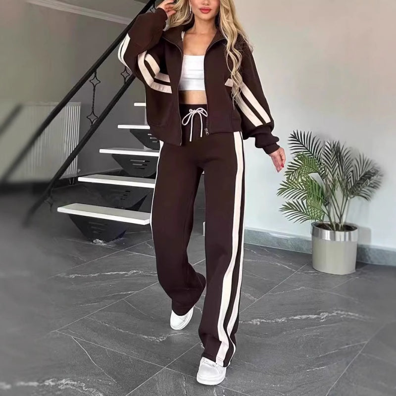 Modny Dwuczęściowy Zestaw Treningowy Dla Kobiet W Sportowym Stylu
