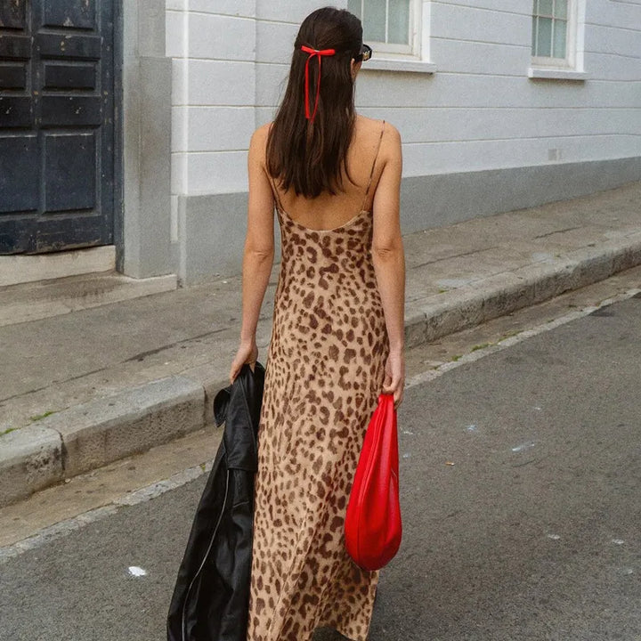 Sukienka Maxi z Printem w Lamparta