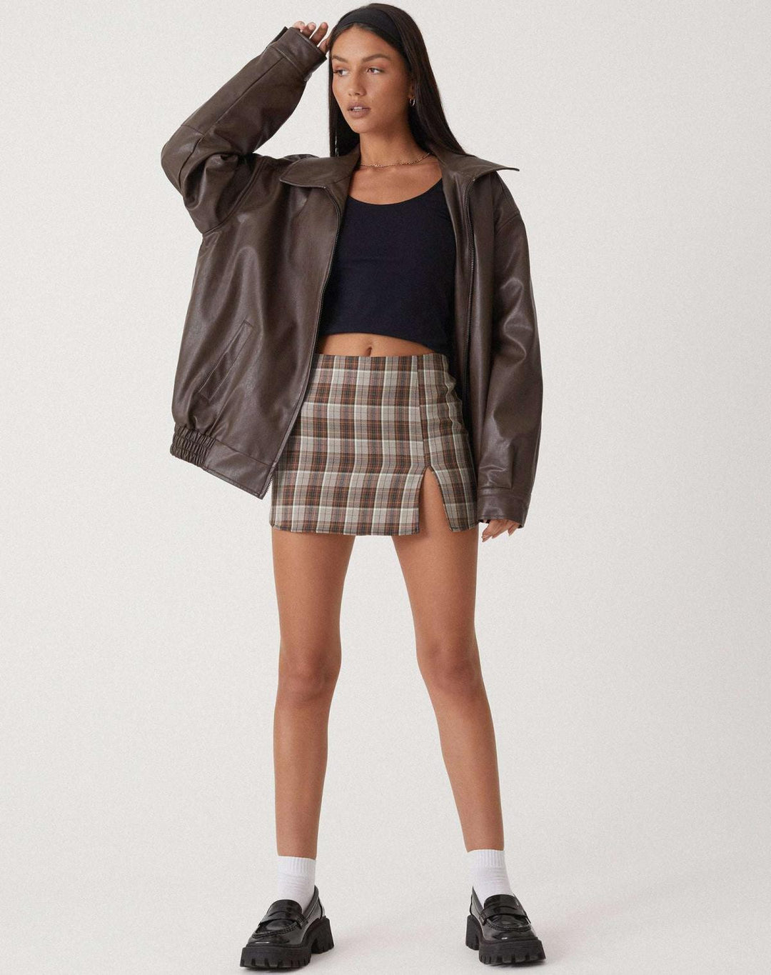 Oversize Skórzana Kurtka Bomber Damska